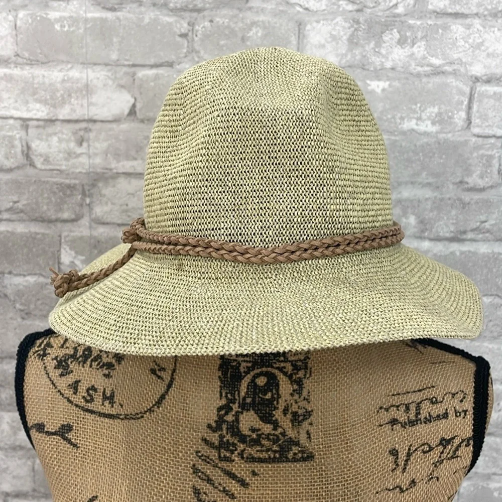 San Diego Hat Company Straw Hat with Braided Rope trim